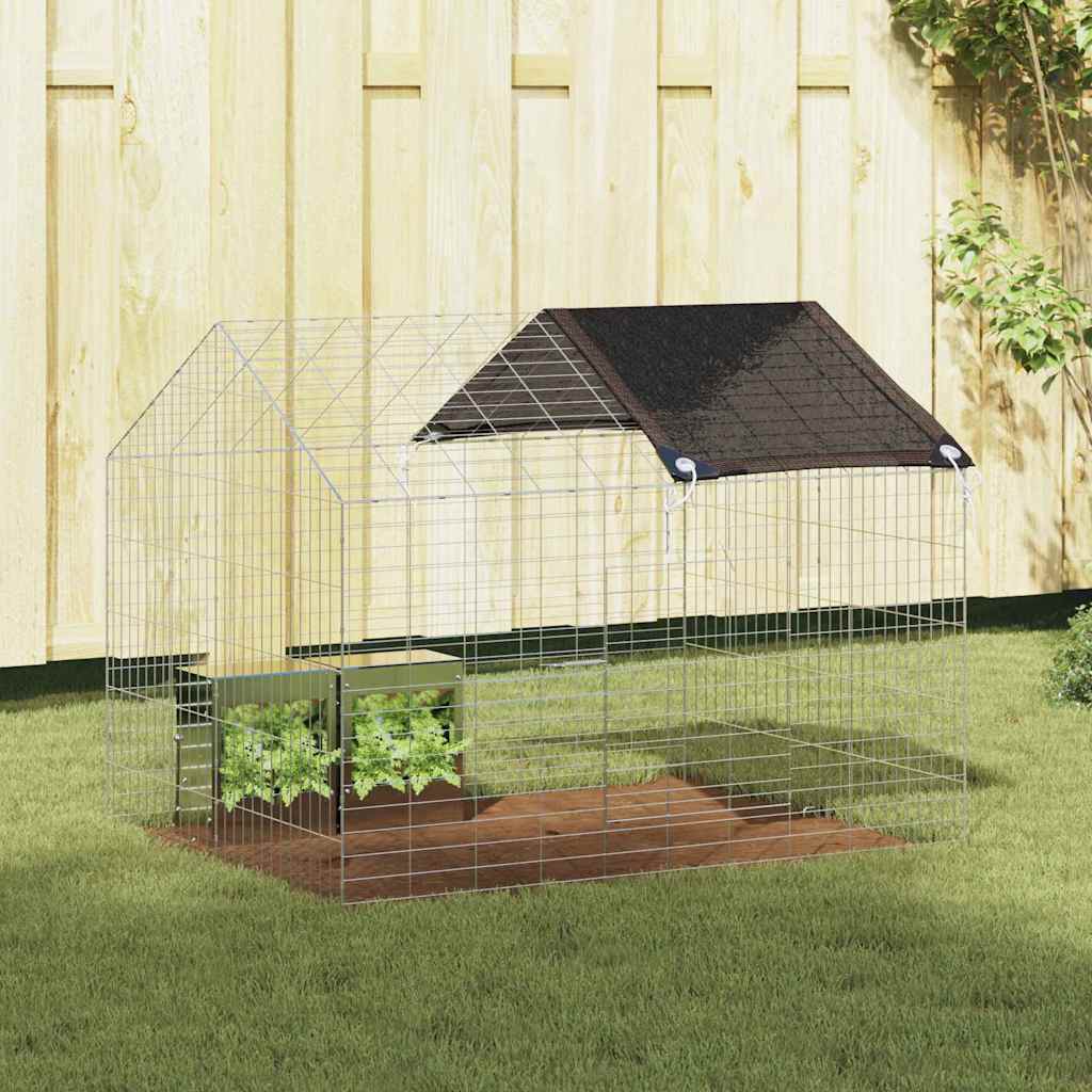 vidaXL Klatka dla królika Srebrny 100 x 78 x 78 cm Stal Galwanizowana
