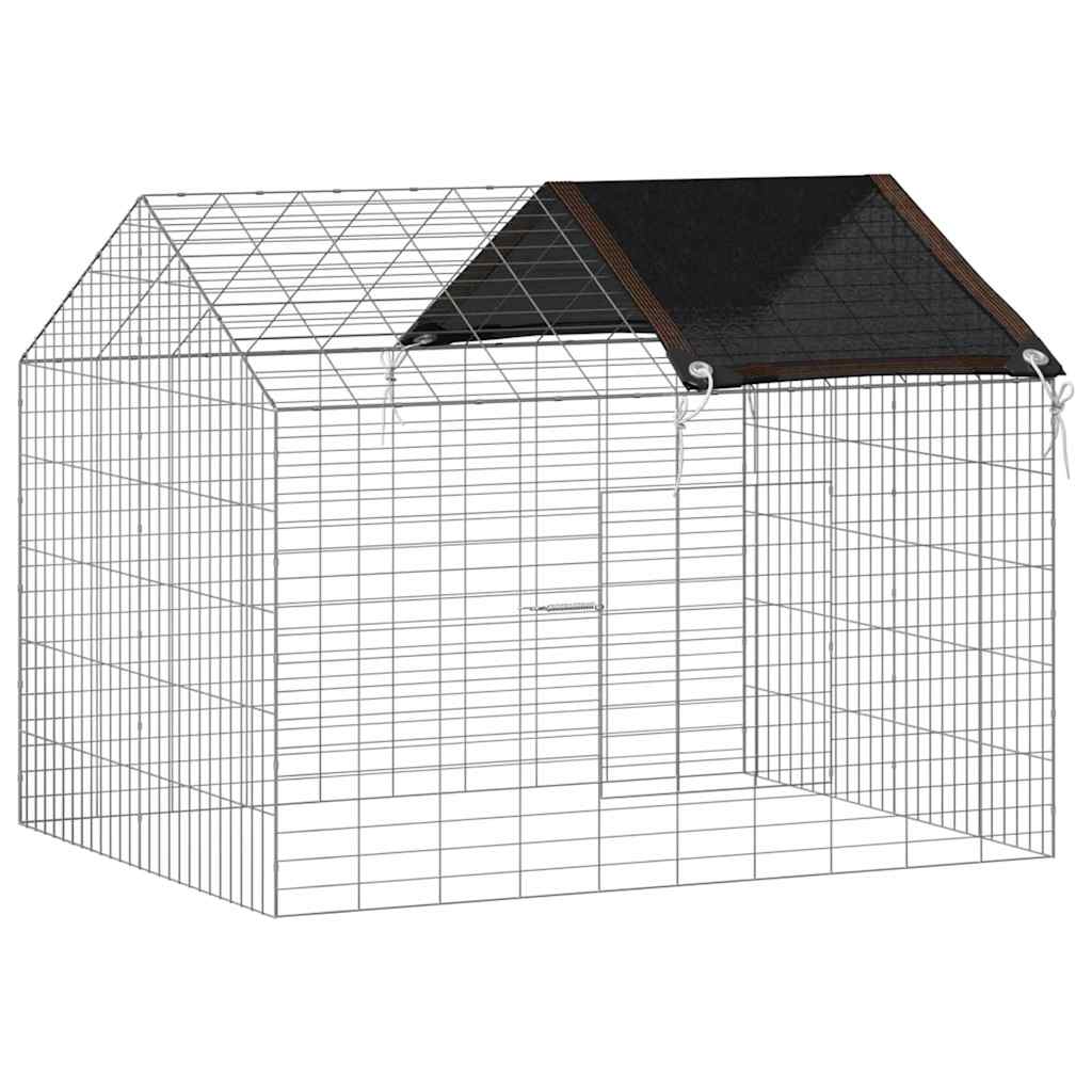 vidaXL Klatka dla królika Srebrny 100 x 78 x 78 cm Stal Galwanizowana