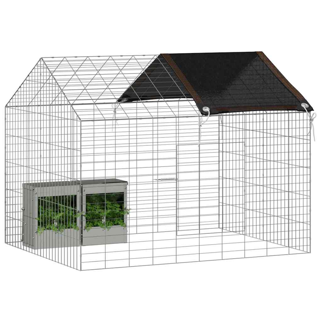 vidaXL Klatka dla królika Srebrny 100 x 78 x 78 cm Stal Galwanizowana