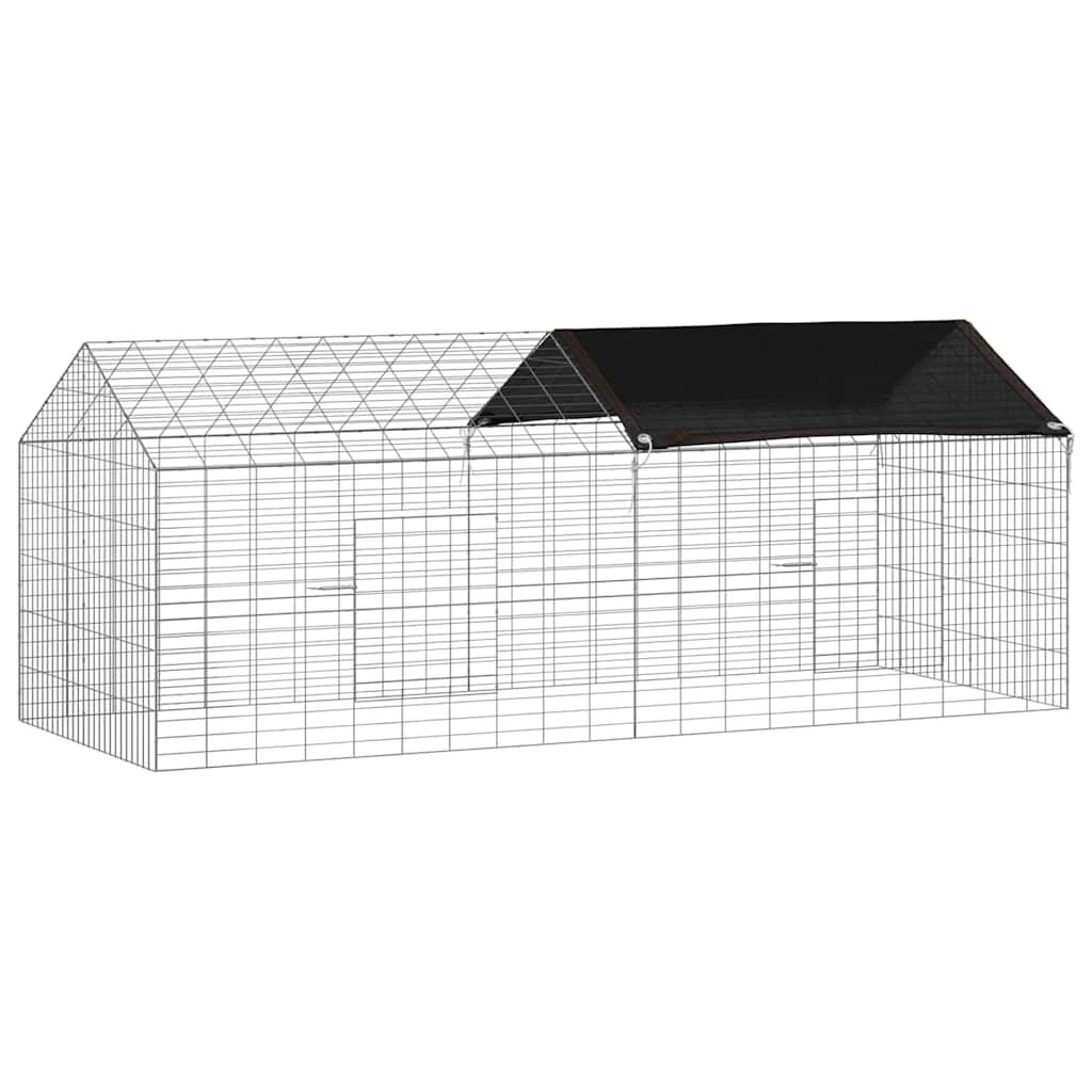 vidaXL Klatka dla królika Srebrny 200 x 78 x 78 cm Stal Galwanizowana
