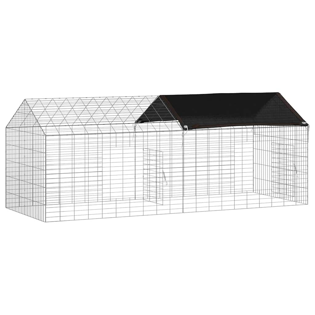 vidaXL Klatka dla królika Srebrny 200 x 78 x 78 cm Stal Galwanizowana