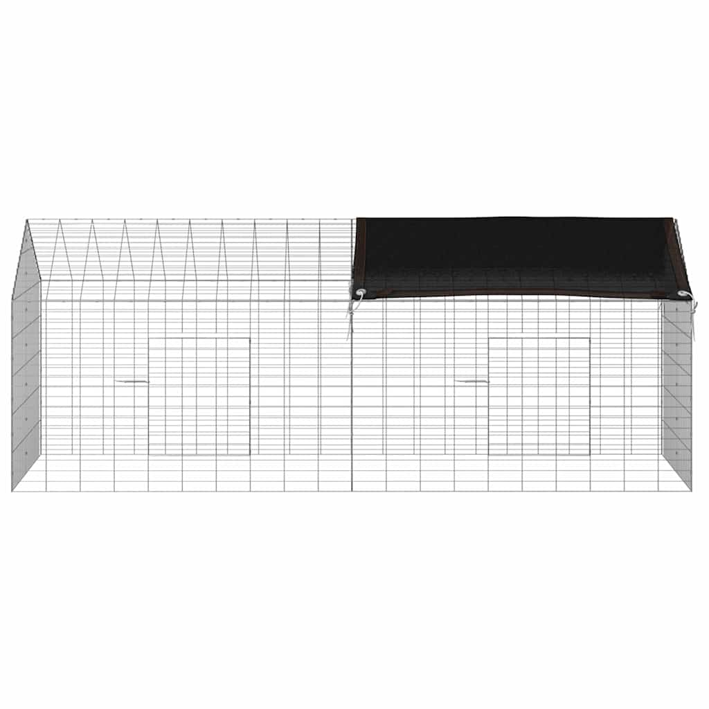 vidaXL Klatka dla królika Srebrny 200 x 78 x 78 cm Stal Galwanizowana