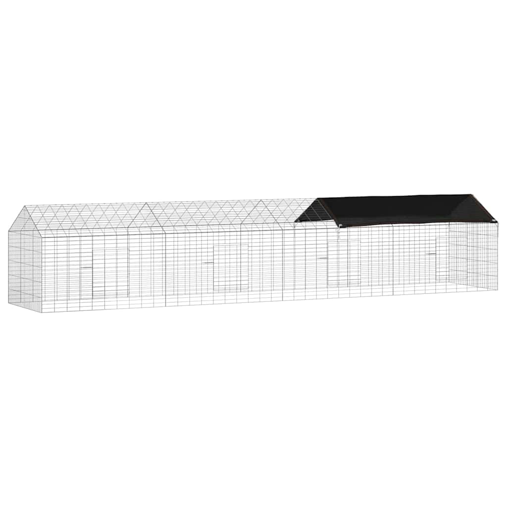 vidaXL Klatka dla królika Srebrny 400 x 78 x 78 cm Stal Galwanizowana