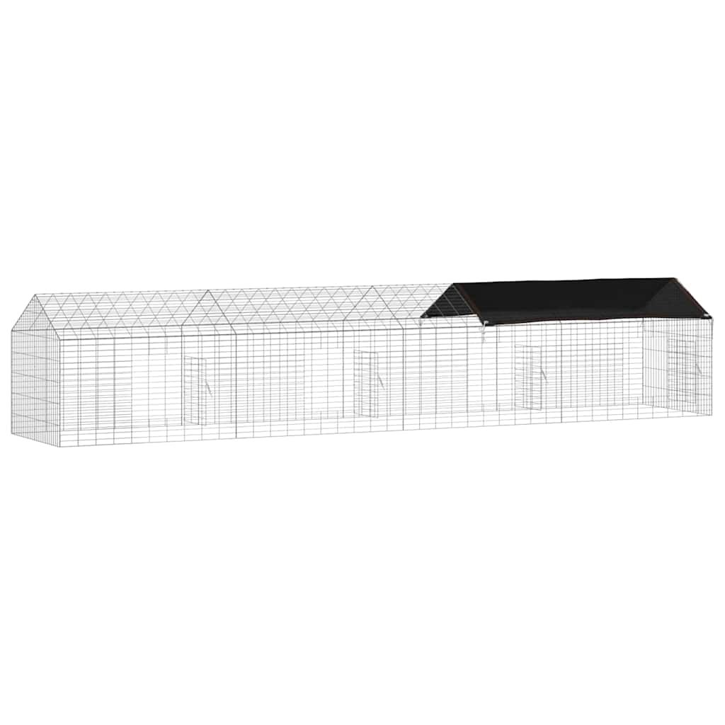 vidaXL Klatka dla królika Srebrny 400 x 78 x 78 cm Stal Galwanizowana