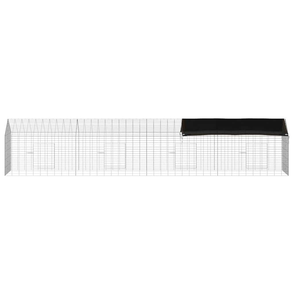 vidaXL Klatka dla królika Srebrny 400 x 78 x 78 cm Stal Galwanizowana