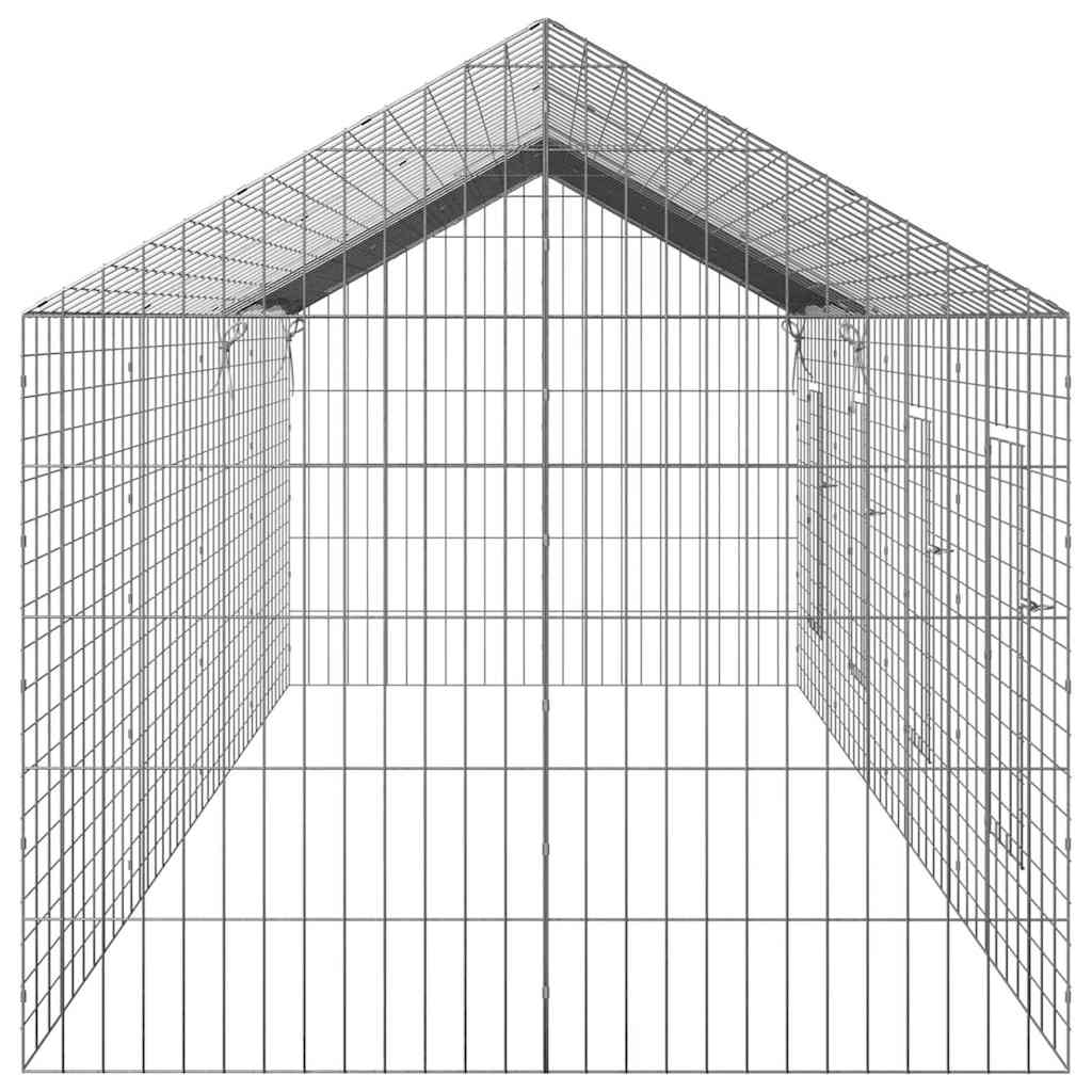vidaXL Klatka dla królika Srebrny 400 x 78 x 78 cm Stal Galwanizowana