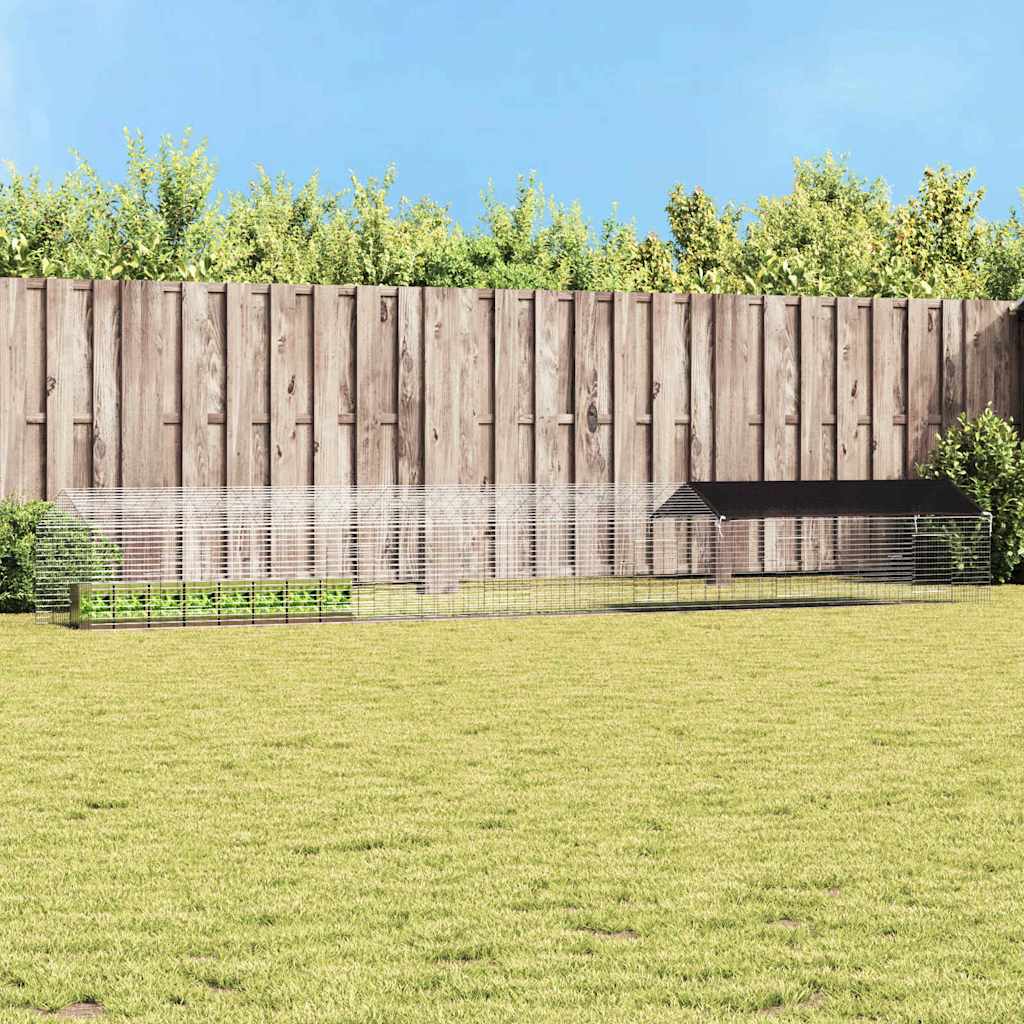 vidaXL Klatka dla królika Srebrny 600 x 78 x 78 cm Stal Galwanizowana