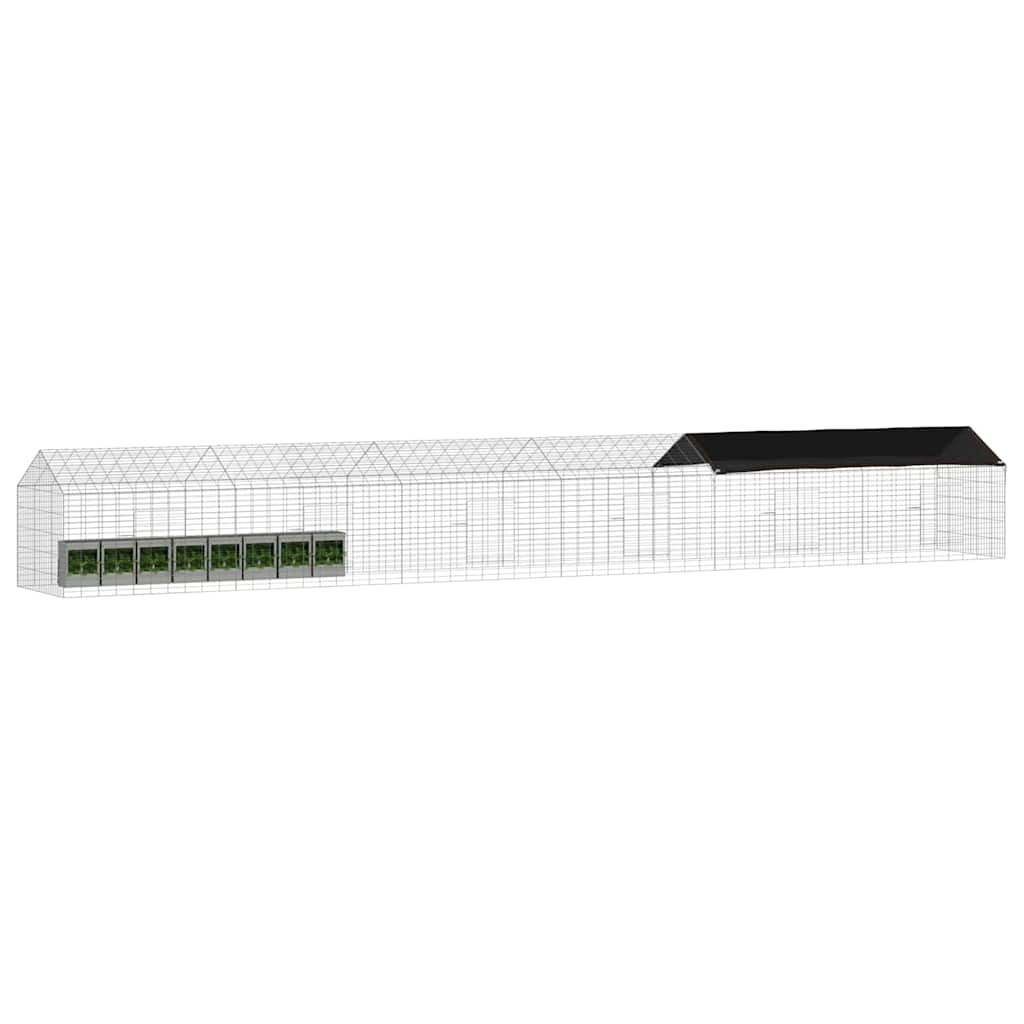 vidaXL Klatka dla królika Srebrny 600 x 78 x 78 cm Stal Galwanizowana