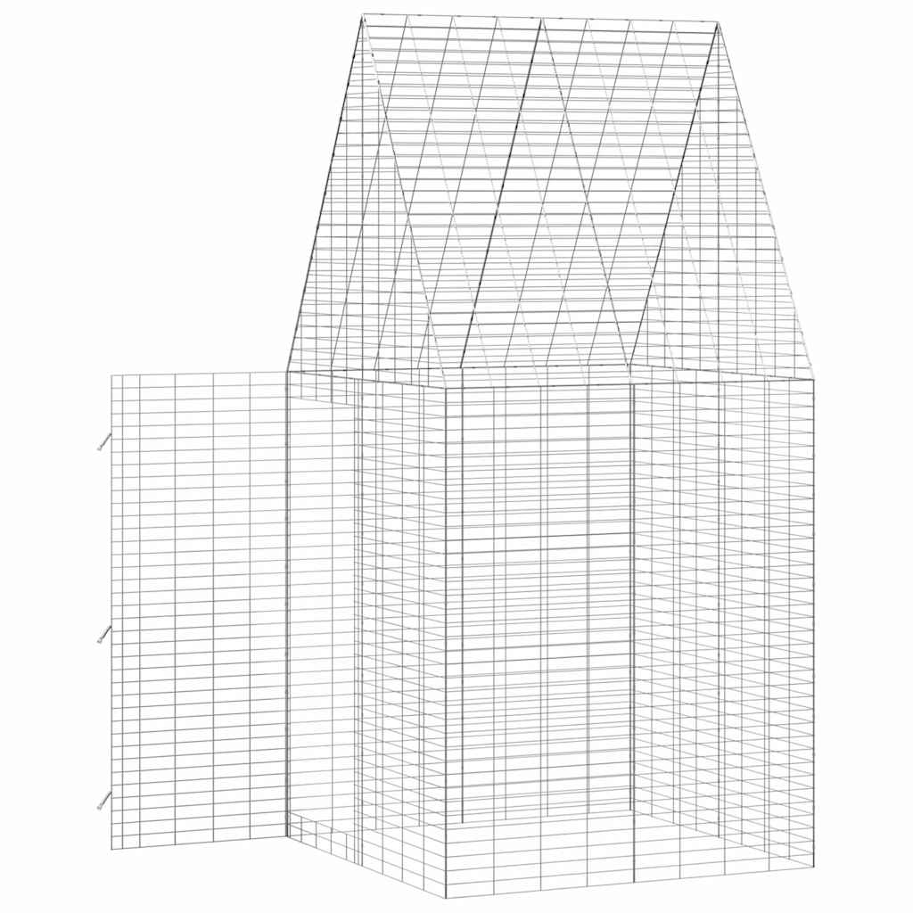 vidaXL Klatka dla królika Srebrny 100 x 100 x 210 cm