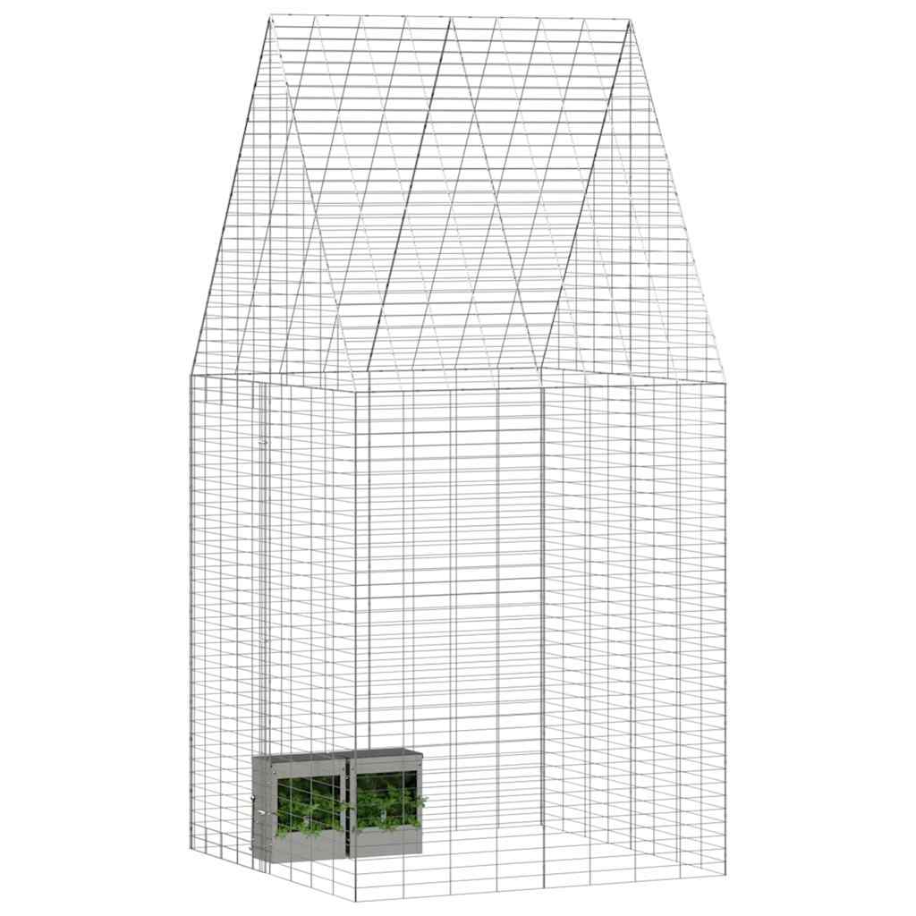 vidaXL Klatka dla królika Srebrny 100 x 100 x 210 cm