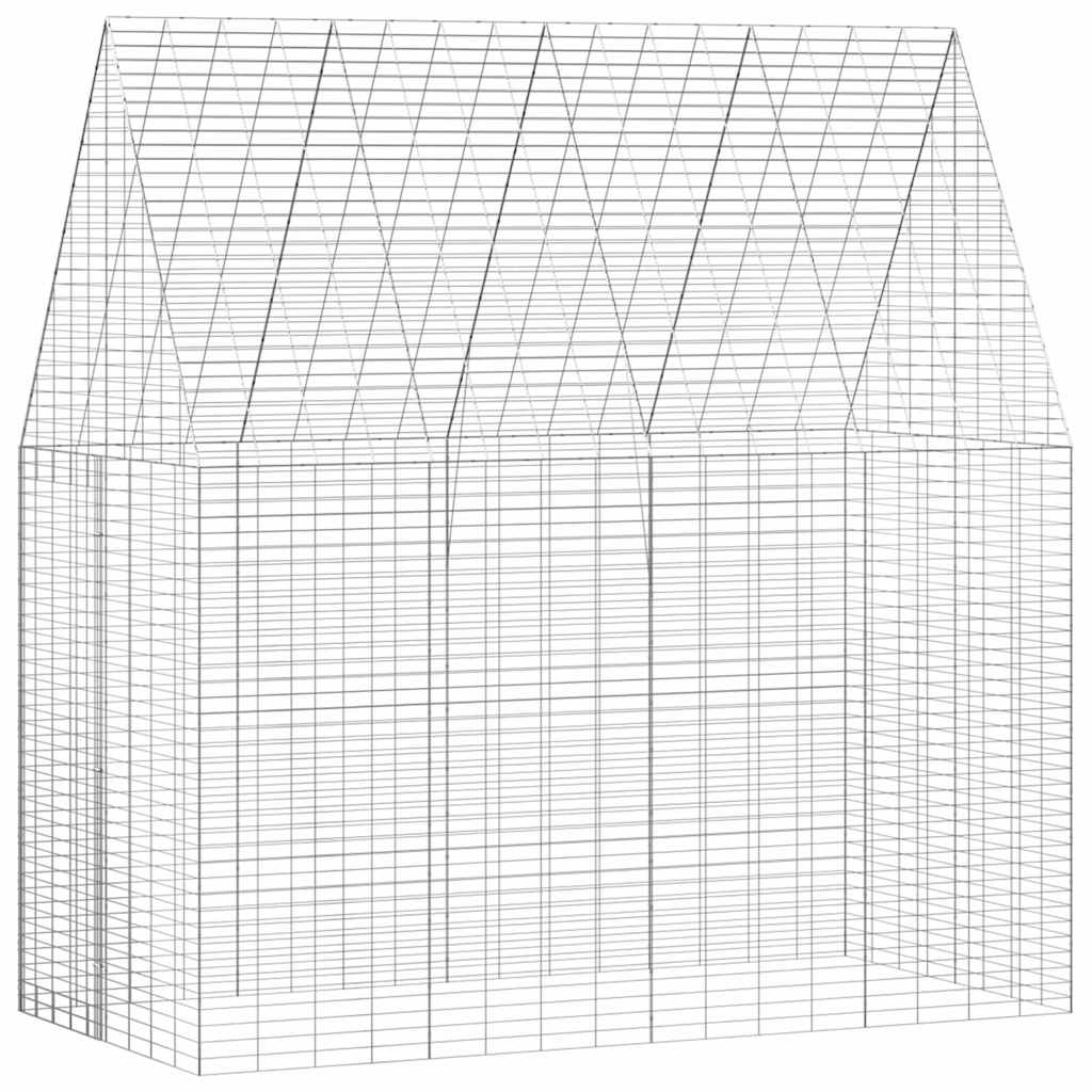 vidaXL Klatka dla królika Srebrny 200 x 100 x 210 cm