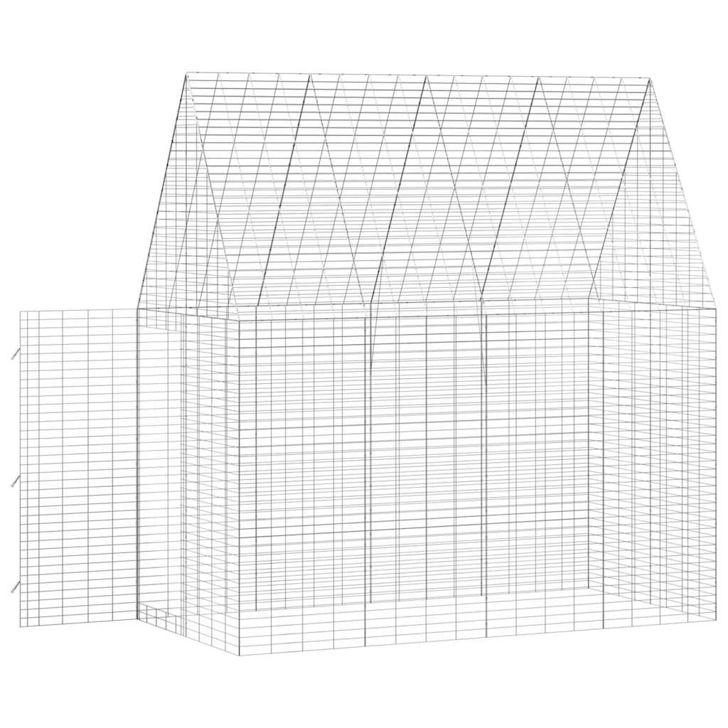 vidaXL Klatka dla królika Srebrny 200 x 100 x 210 cm
