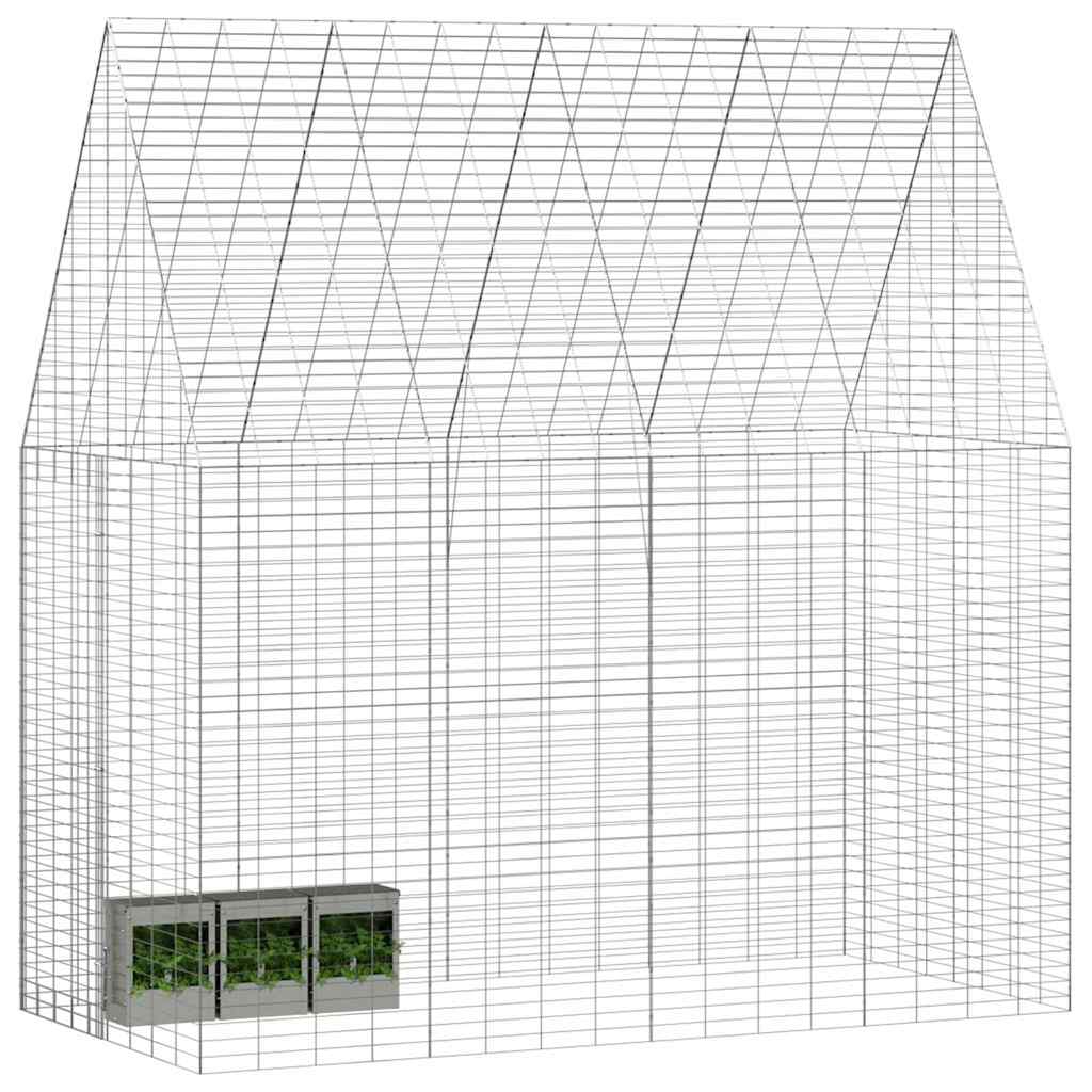vidaXL Klatka dla królika Srebrny 200 x 100 x 210 cm