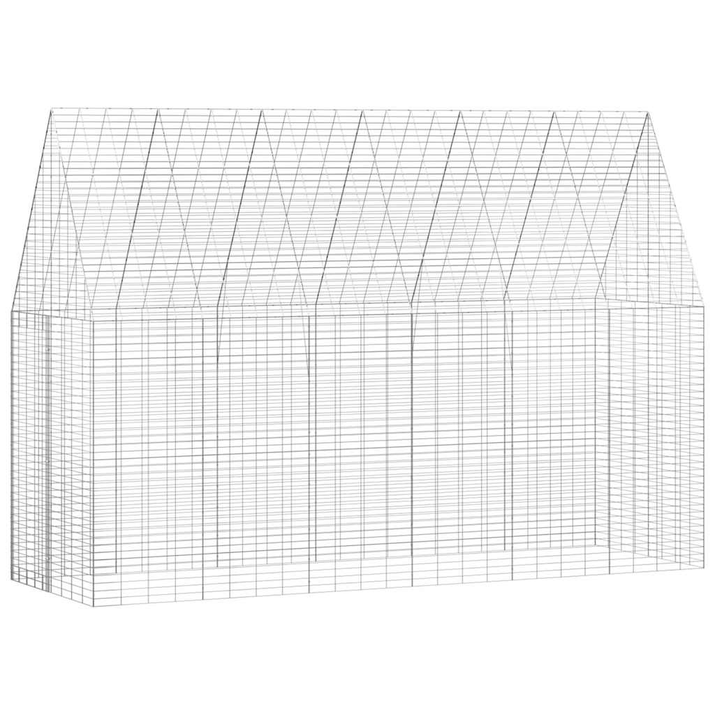 vidaXL Klatka dla królika Srebrny 300 x 100 x 210 cm