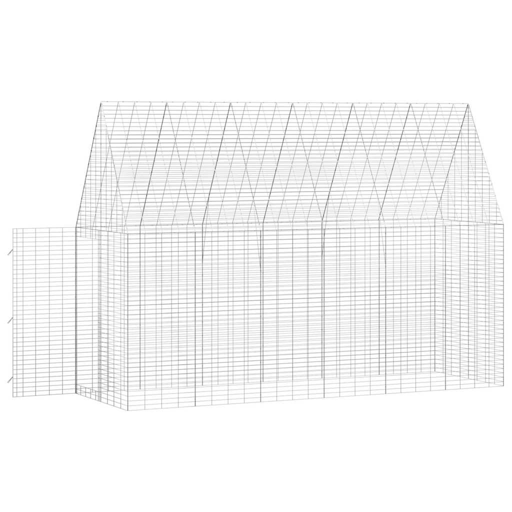 vidaXL Klatka dla królika Srebrny 300 x 100 x 210 cm