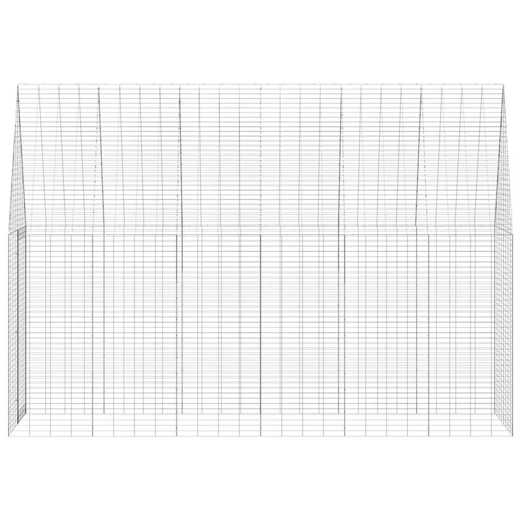 vidaXL Klatka dla królika Srebrny 300 x 100 x 210 cm