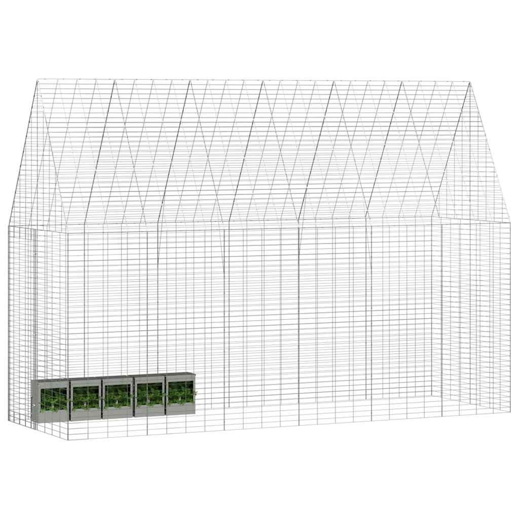 vidaXL Klatka dla królika Srebrny 300 x 100 x 210 cm