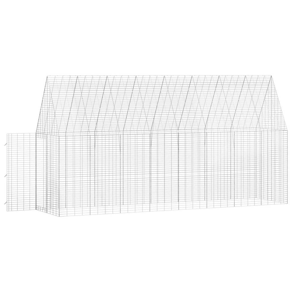 vidaXL Klatka dla królika Srebrny 400 x 100 x 210 cm