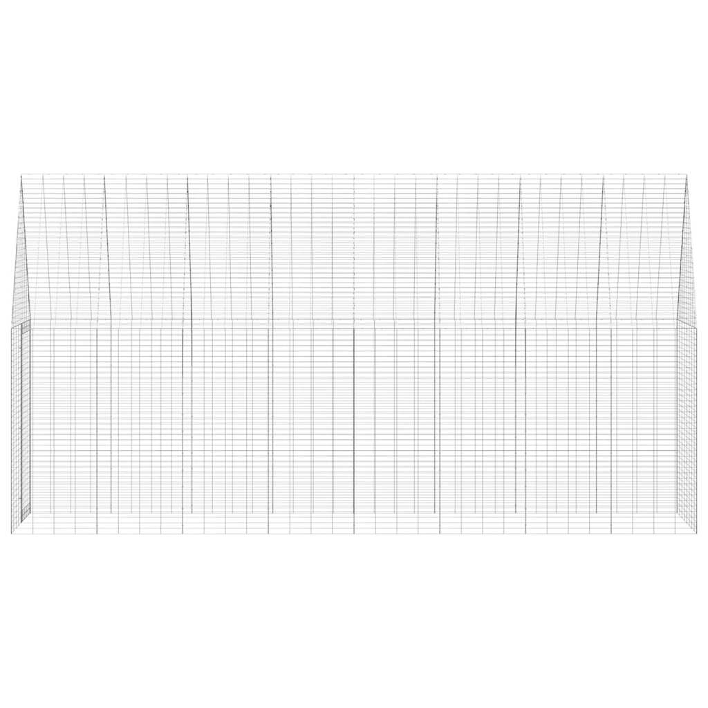 vidaXL Klatka dla królika Srebrny 400 x 100 x 210 cm