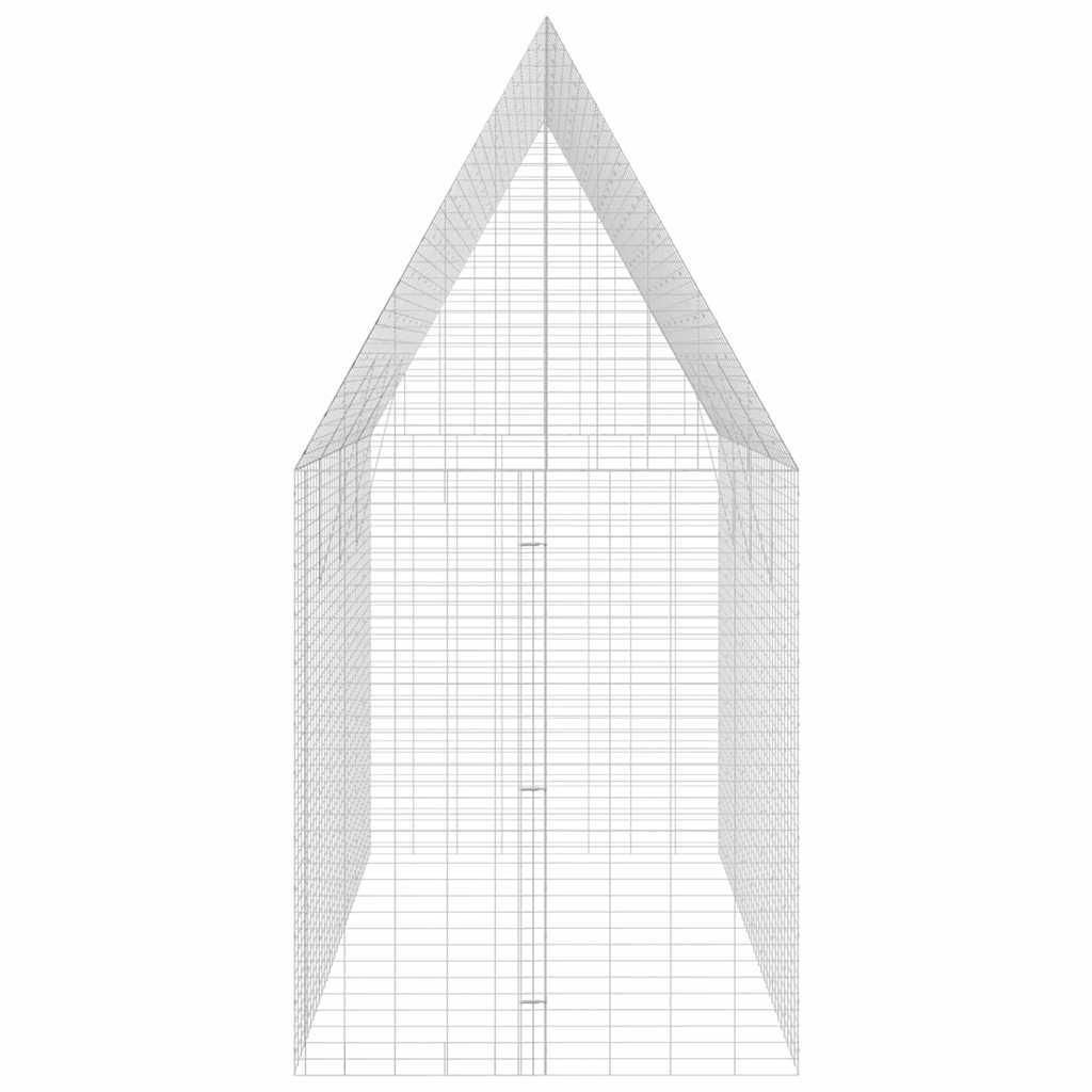 vidaXL Klatka dla królika Srebrny 400 x 100 x 210 cm