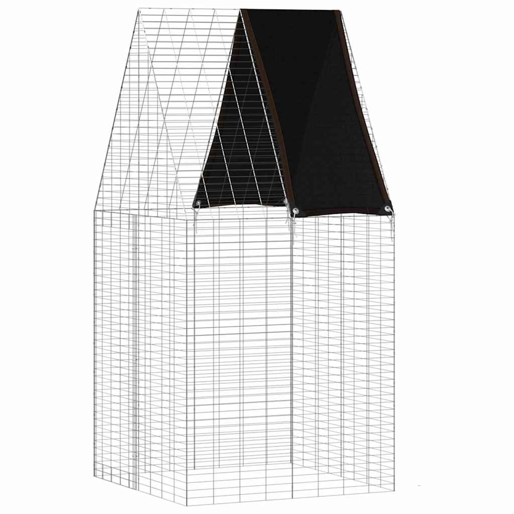 vidaXL Klatka dla królika Srebrny 100 x 100 x 210 cm