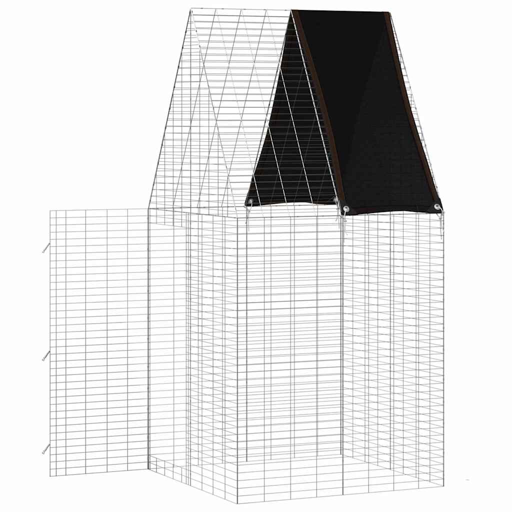 vidaXL Klatka dla królika Srebrny 100 x 100 x 210 cm
