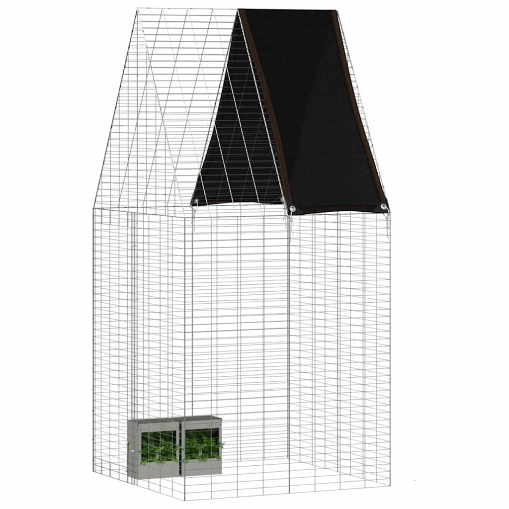 vidaXL Klatka dla królika Srebrny 100 x 100 x 210 cm