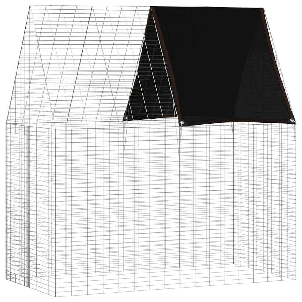 vidaXL Klatka dla królika Srebrny 200 x 100 x 210 cm