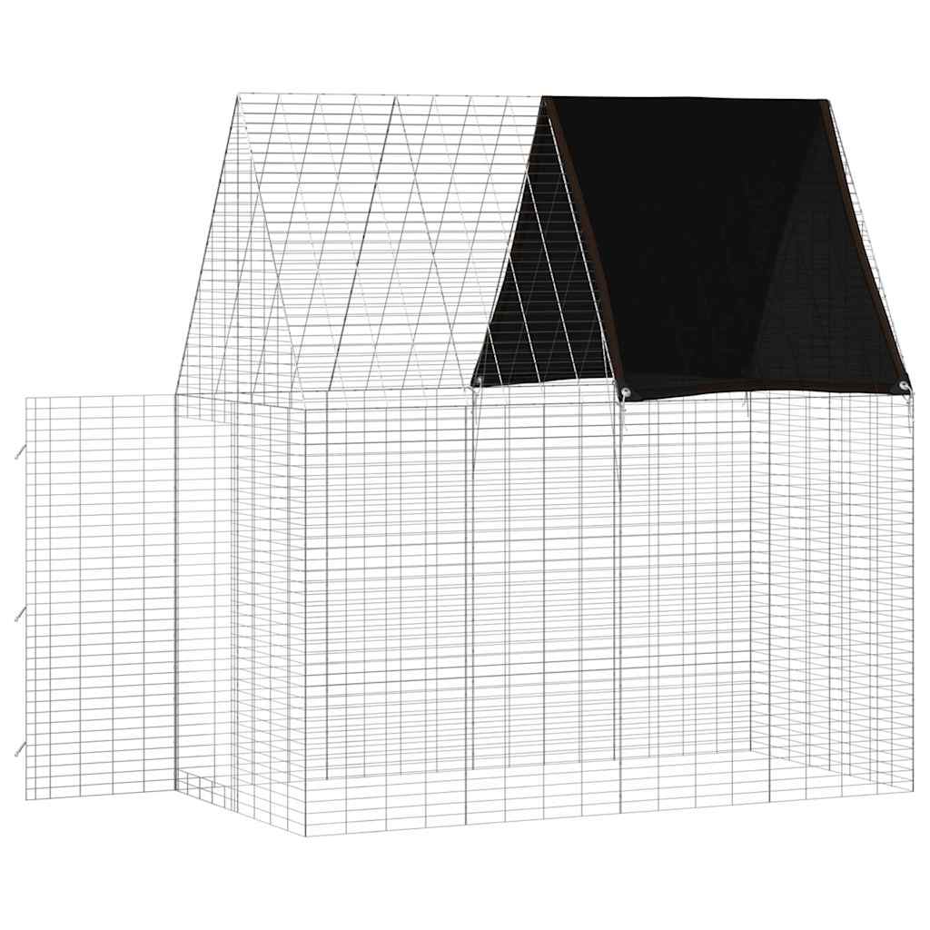 vidaXL Klatka dla królika Srebrny 200 x 100 x 210 cm