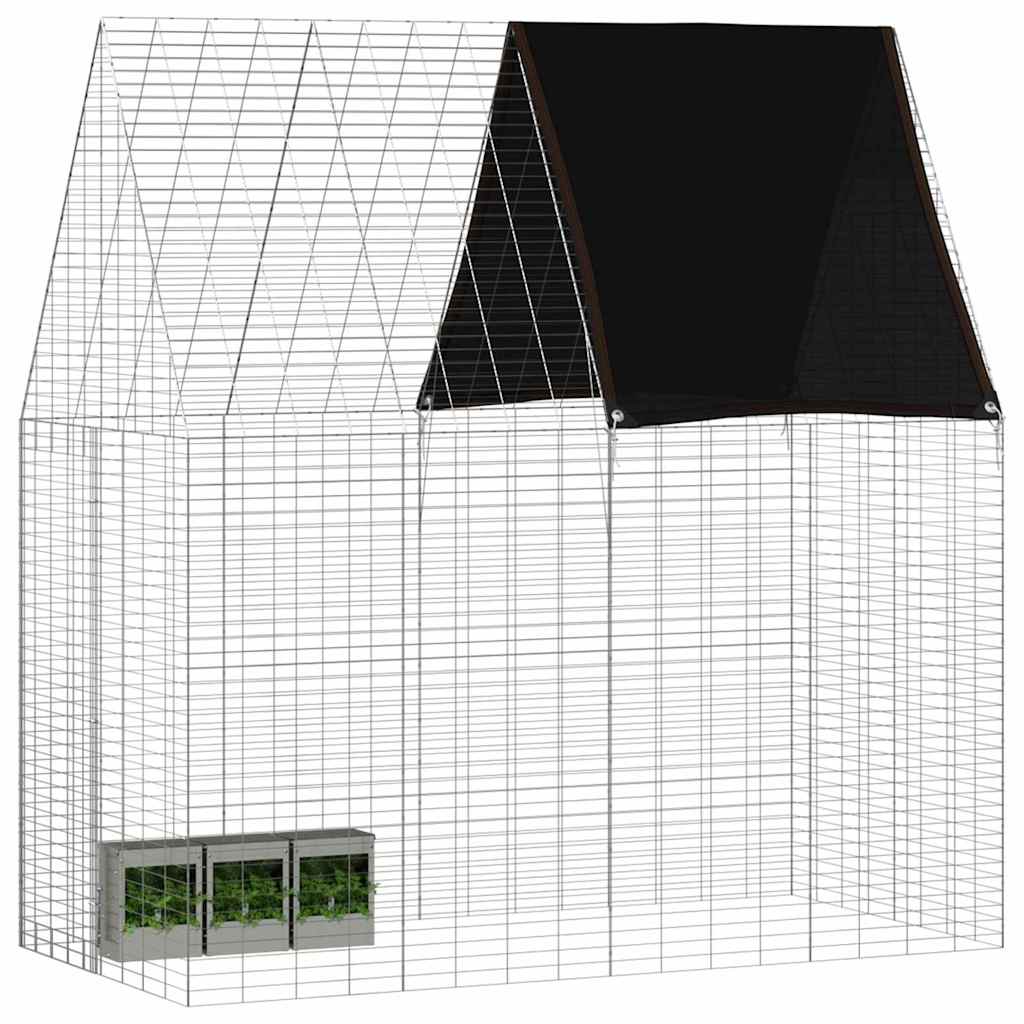 vidaXL Klatka dla królika Srebrny 200 x 100 x 210 cm
