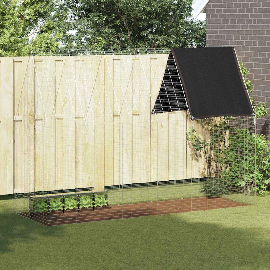 vidaXL Klatka dla królika Srebrny 300 x 100 x 210 cm