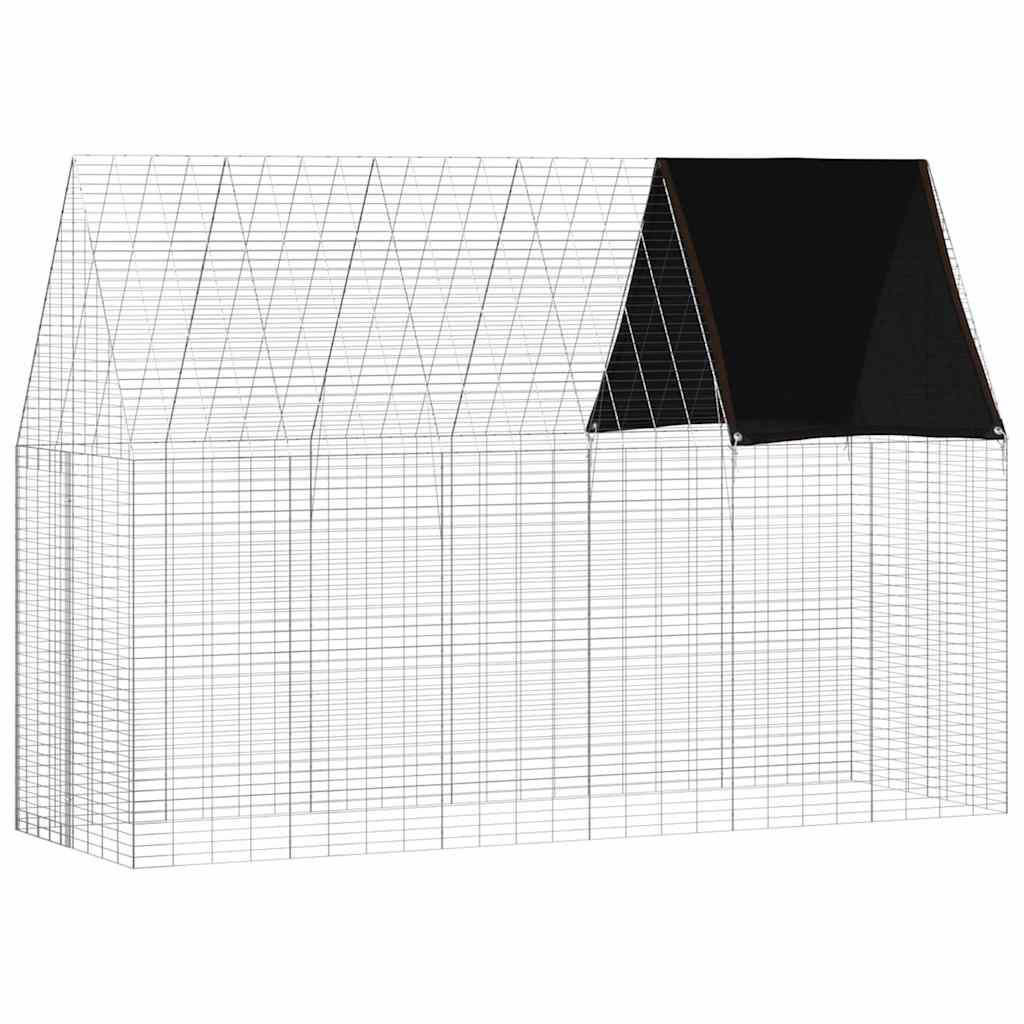 vidaXL Klatka dla królika Srebrny 300 x 100 x 210 cm