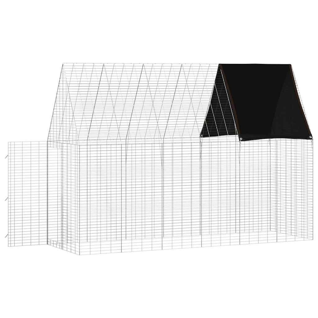 vidaXL Klatka dla królika Srebrny 300 x 100 x 210 cm