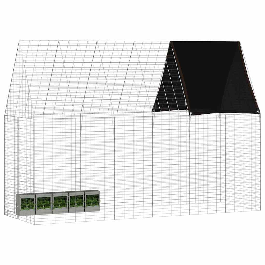 vidaXL Klatka dla królika Srebrny 300 x 100 x 210 cm