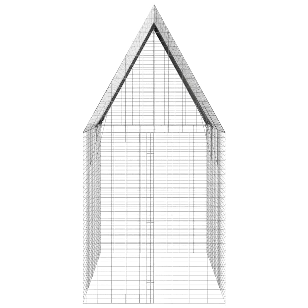 vidaXL Klatka dla królika Srebrny 300 x 100 x 210 cm