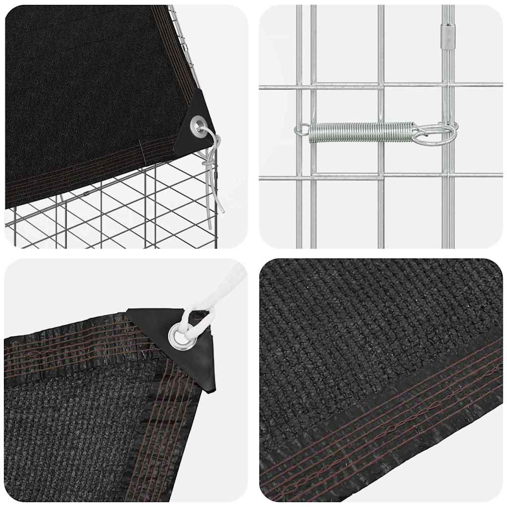 vidaXL Klatka dla królika Srebrny 400 x 100 x 210 cm