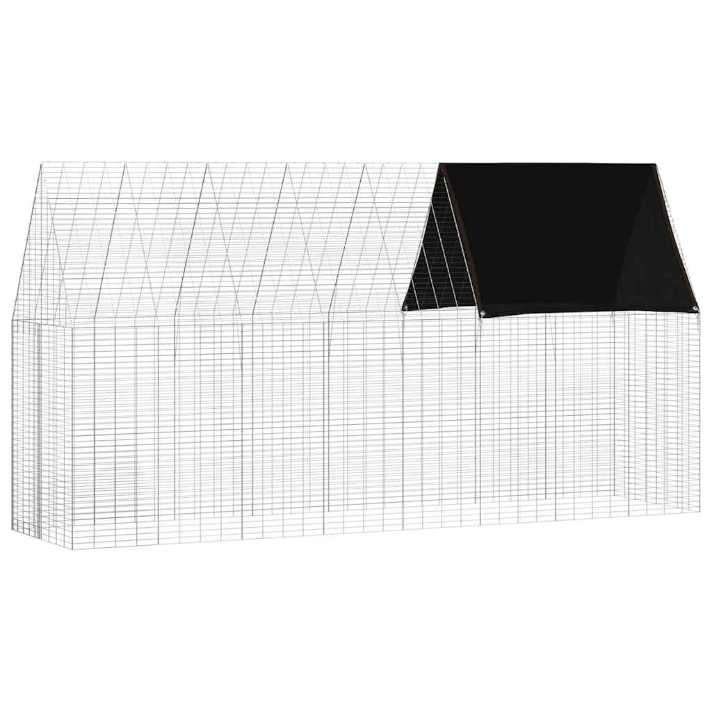 vidaXL Klatka dla królika Srebrny 400 x 100 x 210 cm