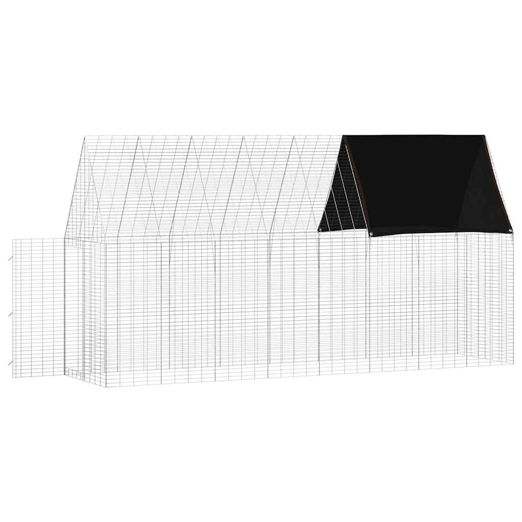vidaXL Klatka dla królika Srebrny 400 x 100 x 210 cm