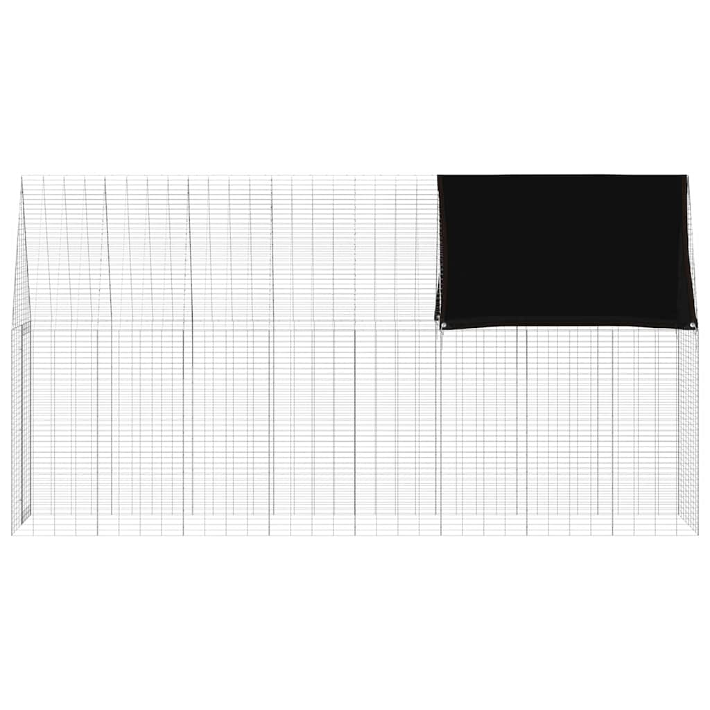 vidaXL Klatka dla królika Srebrny 400 x 100 x 210 cm