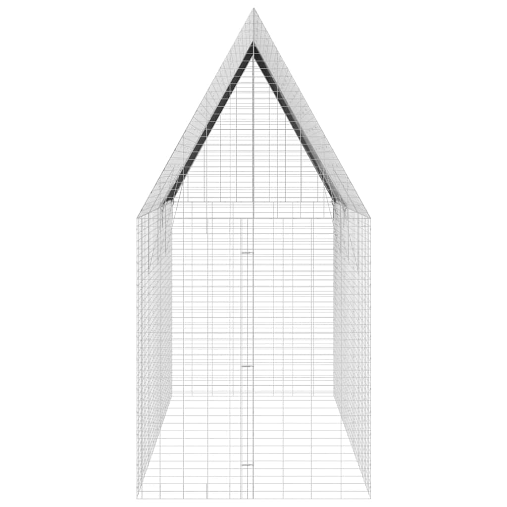 vidaXL Klatka dla królika Srebrny 400 x 100 x 210 cm