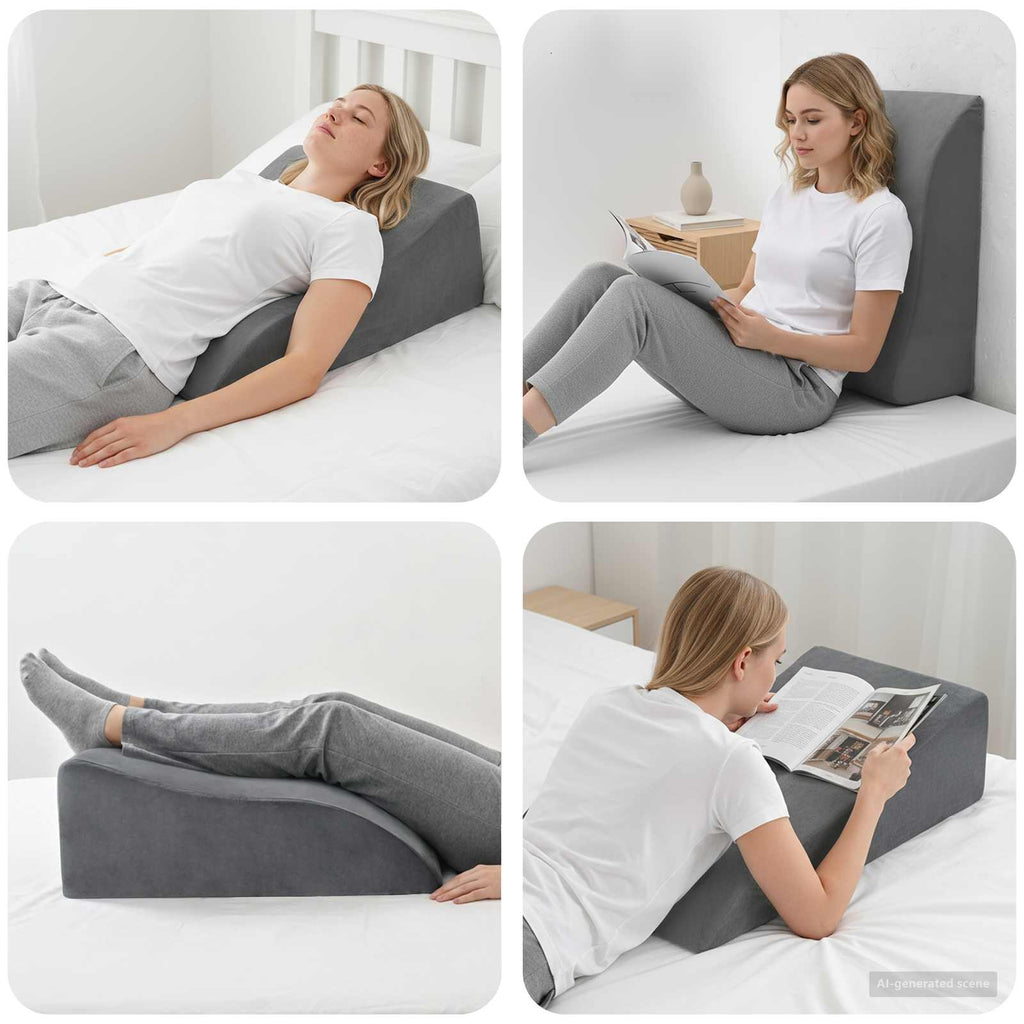 vidaXL Poduszka na nogi 68 x 41 x 24 cm Pianka PU Szary