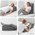 vidaXL Poduszka na nogi 68 x 41 x 24 cm Pianka PU Szary