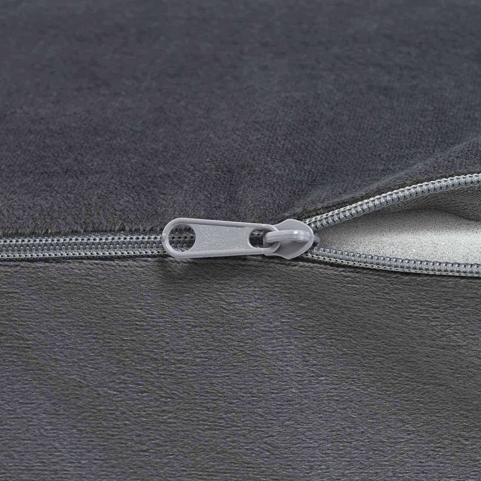 vidaXL Poduszka na nogi Gładki Szary 63 x 52 x 19 cm Pianka PU