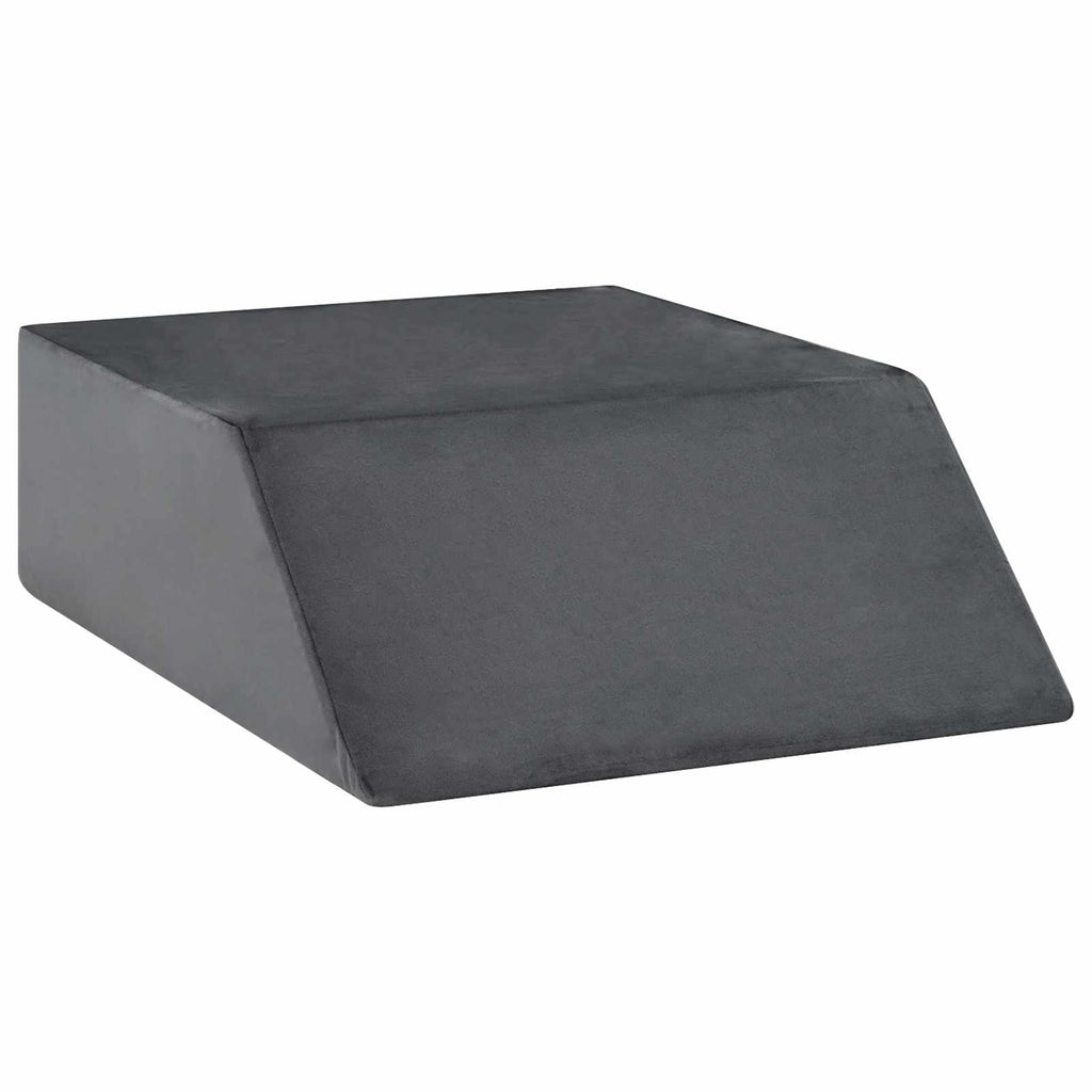 vidaXL Poduszka na nogi Gładki Szary 63 x 52 x 19 cm Pianka PU
