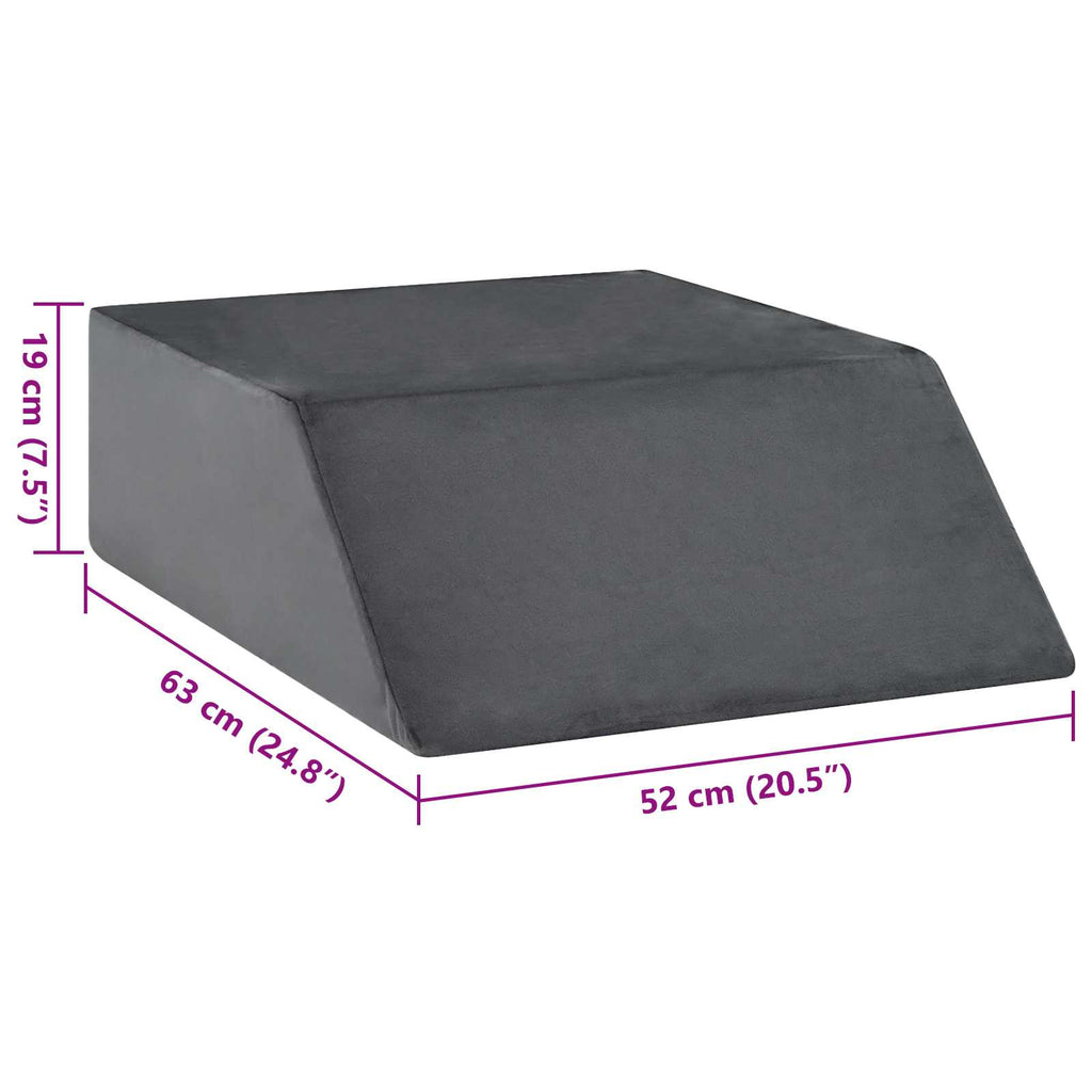 vidaXL Poduszka na nogi Gładki Szary 63 x 52 x 19 cm Pianka PU