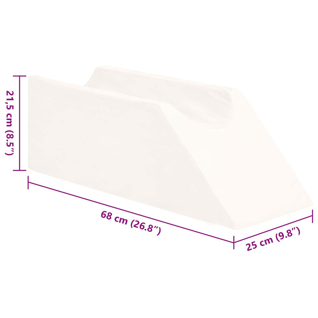 vidaXL Poduszka na nogi Gładki Biały 68 x 25 x 21,5 cm Pianka PU