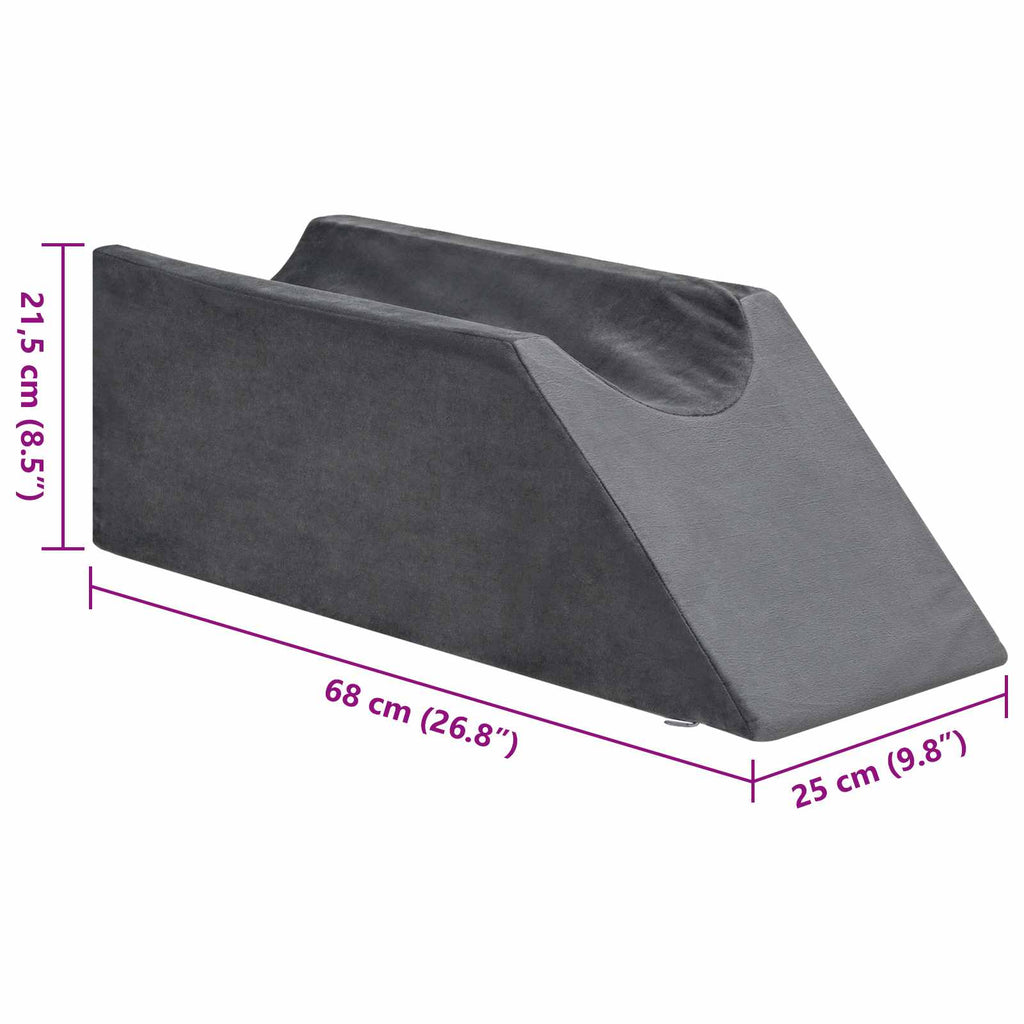 vidaXL Poduszka na nogi 68 x 25 x 21,5 cm Twardy Pianka PU Szary