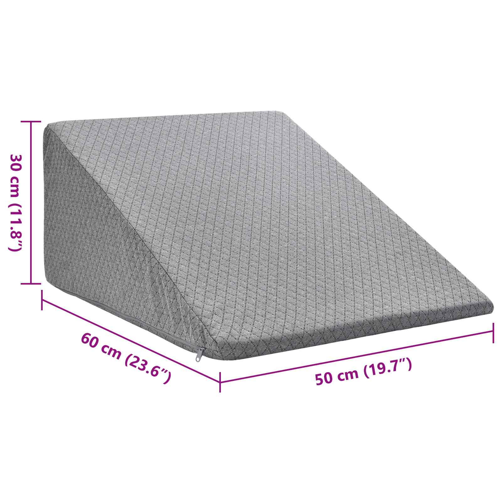 vidaXL Poduszka na nogi 60 x 50 x 30 cm Miękki Pianka z pamięcią Szary