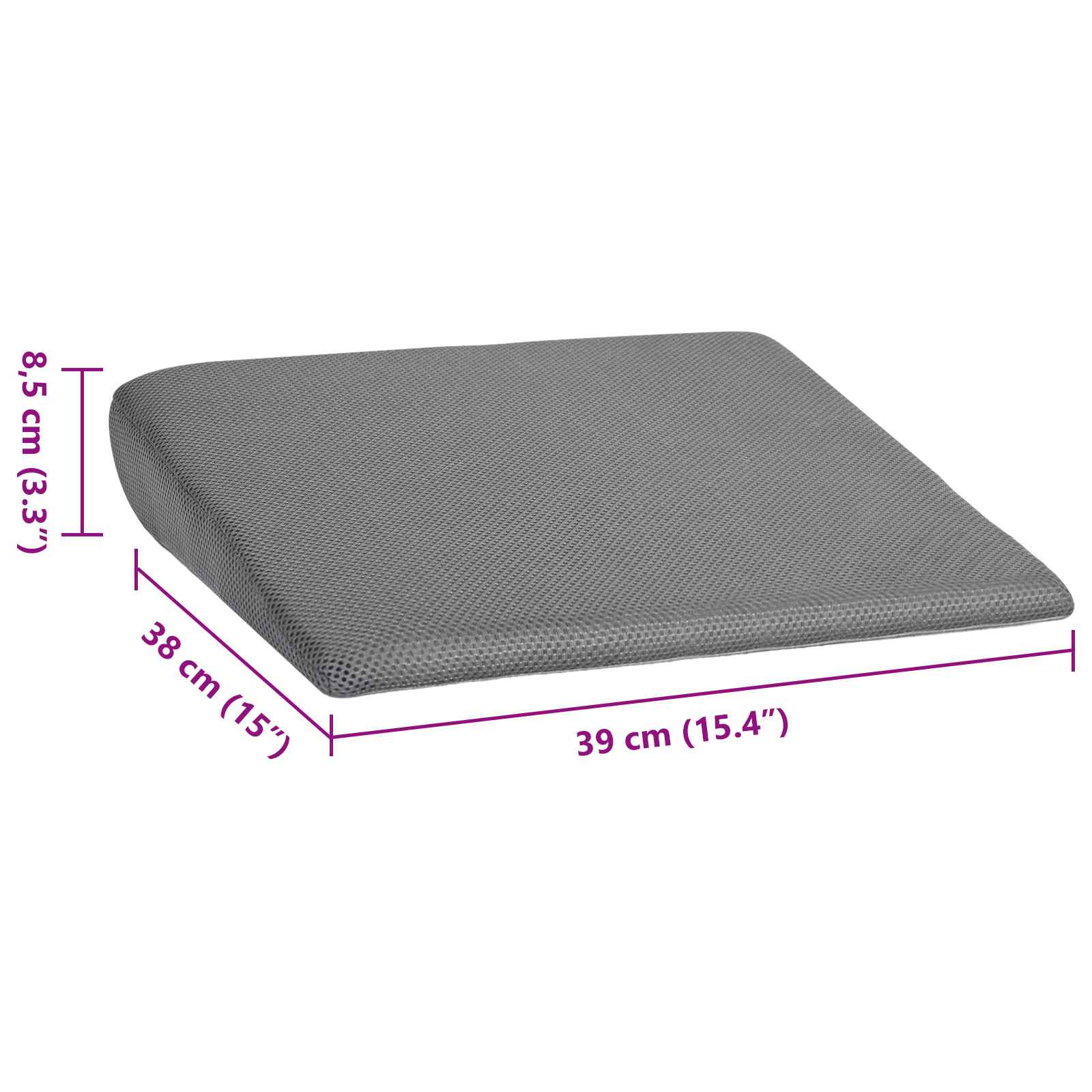 vidaXL Poduszka na siedzisko Szary 39 x 38 x 8,5 cm Pianka PU