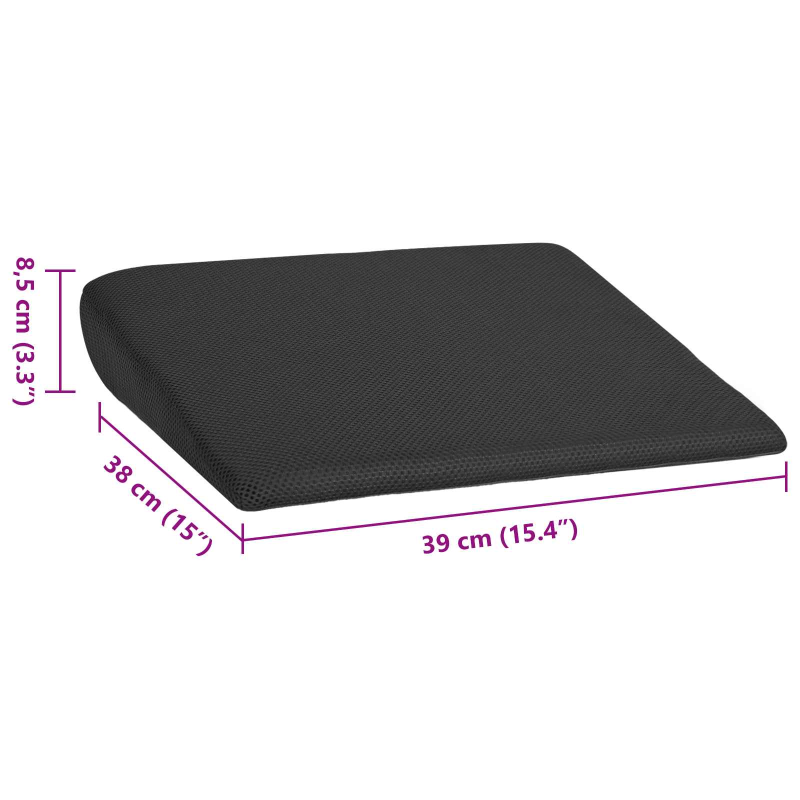 vidaXL Poduszka na siedzisko Czarny 39 x 38 x 8,5 cm Pianka PU
